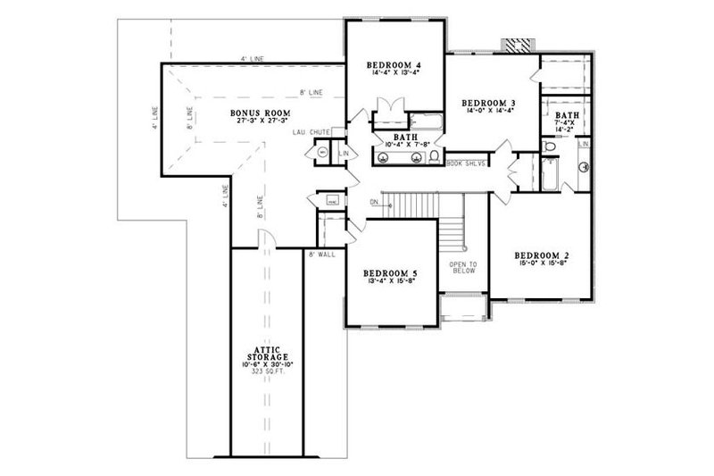 Dream House Plan - Floor Plan - Upper Floor for European House Plan #17-2271 - 5 bed, 3.5 bath