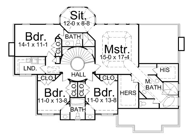House Plan Design - European Floor Plan - Upper Floor Plan #119-326