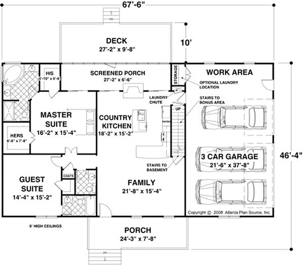 Country Floor Plan - Main Floor Plan #56-621