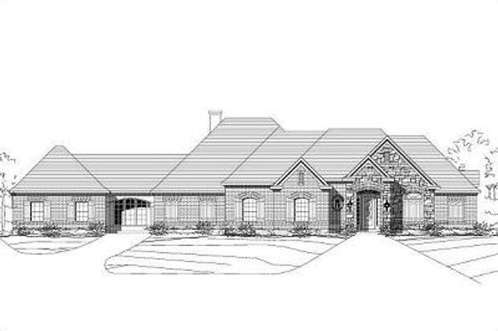 Exterior - Front Elevation for European House Plan #411-297 - 4 bed, 3 bath