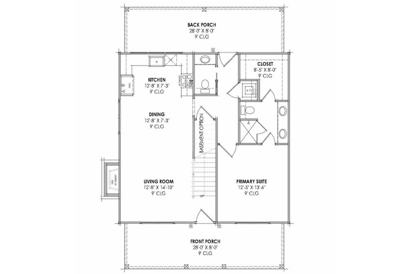 Architectural House Design - Floor Plan - Main Floor for Cabin House Plan #1096-167 - 3 bed, 2.5 bath
