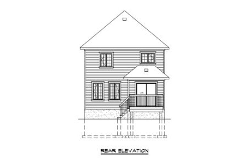 Dream House Plan - Exterior - Rear Elevation for European House Plan #25-4014 - 3 bed, 1.5 bath