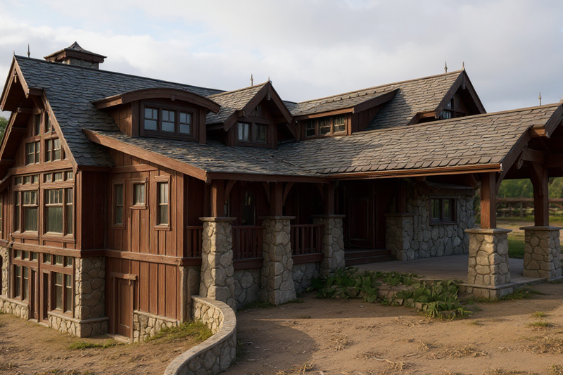 Craftsman Style House Plan - 5 Beds 6.5 Baths 5039 Sq/Ft Plan #921-3 Exterior