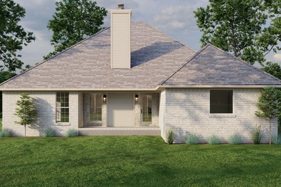 Exterior - Rear Elevation 1 for Traditional House Plan #17-1148 - 4 bed, 2 bath