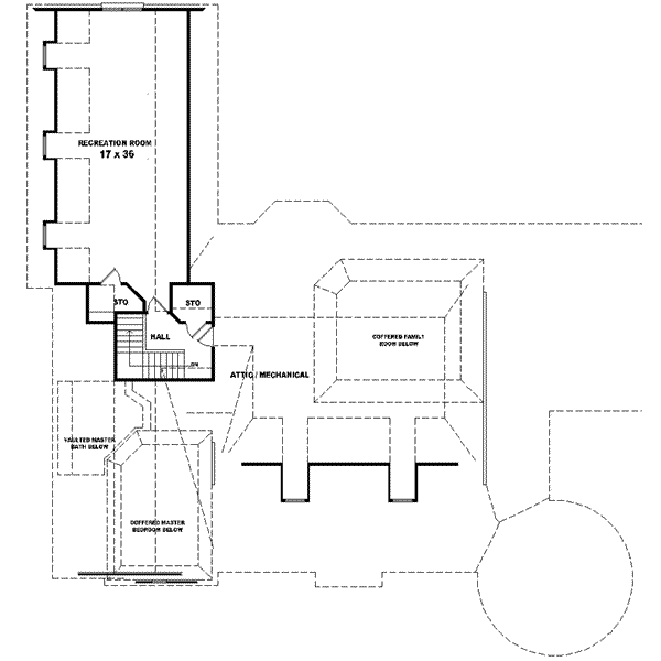 Traditional Floor Plan - Upper Floor Plan #81-625