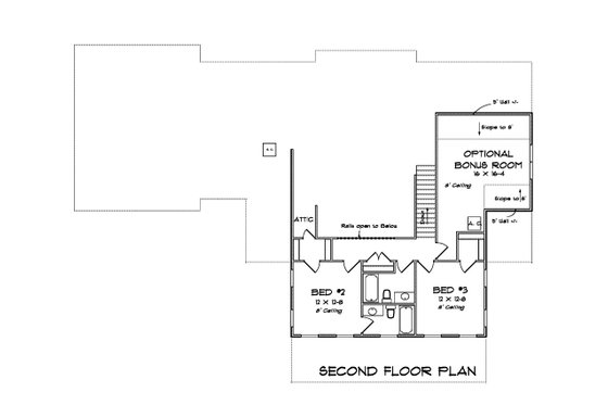 Floor Plan - Upper Floor for Farmhouse House Plan #513-2206 - 4 bed, 4 bath