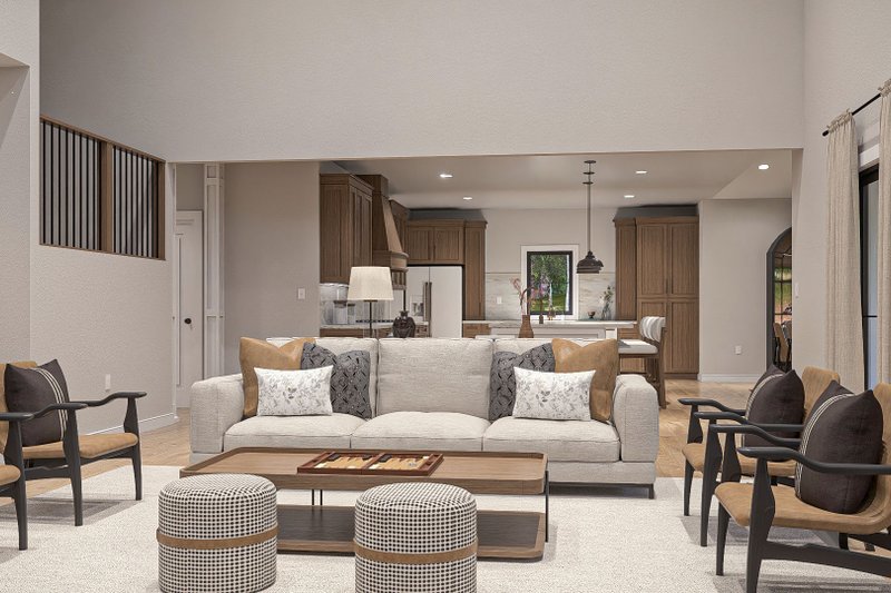 House Design - Interior - Family Room 1 for Farmhouse House Plan #455-237 - 4 bed, 4 bath