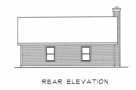 Exterior - Rear Elevation for Cabin House Plan #22-124 - 2 bed, 1 bath