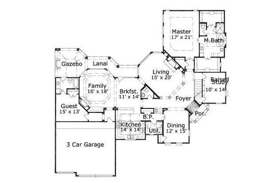 Floor Plan - Main Floor for European House Plan #411-736 - 5 bed, 4.5 bath