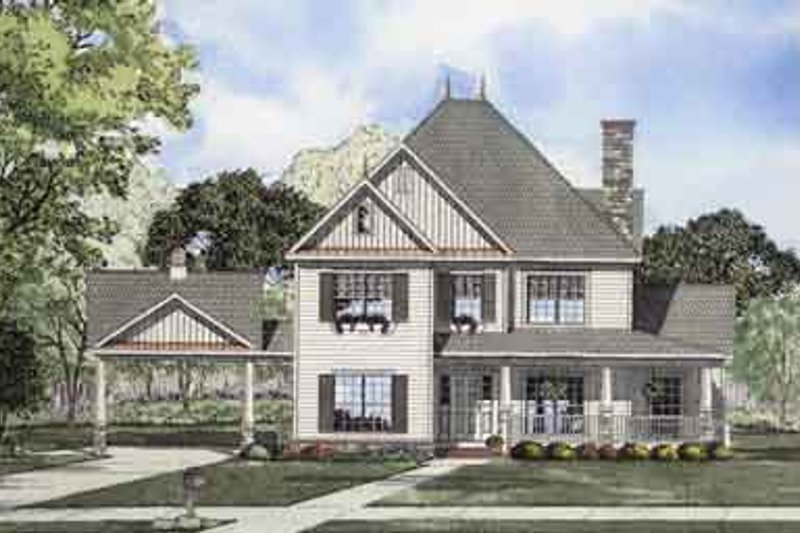 Dream House Plan - Farmhouse Exterior - Front Elevation Plan #17-2078