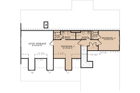 Floor Plan - Upper Floor for Craftsman House Plan #923-313 - 5 bed, 4.5 bath