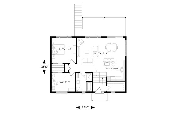 Floor Plan - Main Floor for Contemporary House Plan #23-2315 - 4 bed, 1 bath