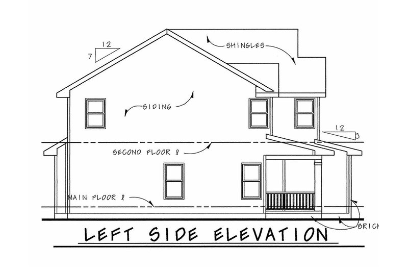 House Blueprint - Exterior - Other Elevation for Traditional House Plan #20-1769 - 4 bed, 3 bath