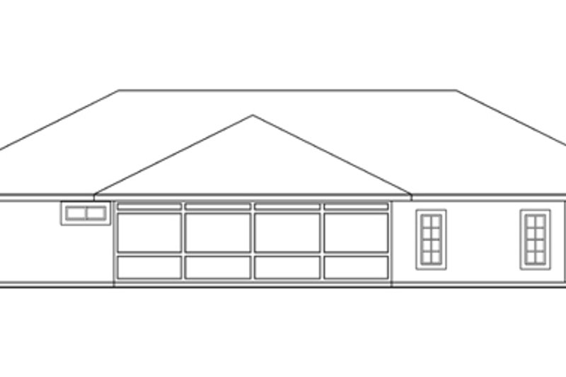 Home Plan - Exterior - Rear Elevation for Mediterranean House Plan #124-229 - 4 bed, 2.5 bath