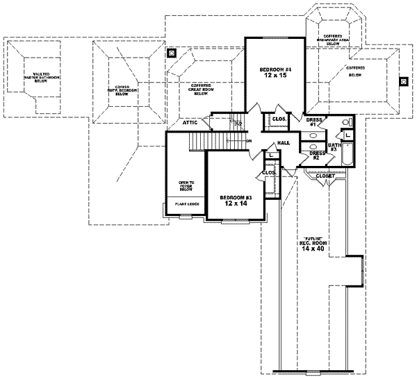 European Floor Plan - Upper Floor Plan #81-597