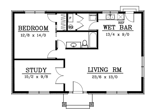 Cottage Floor Plan - Main Floor Plan #100-403