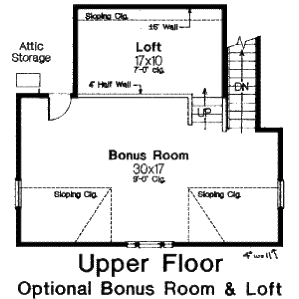 House Design - Country Floor Plan - Upper Floor Plan #310-218