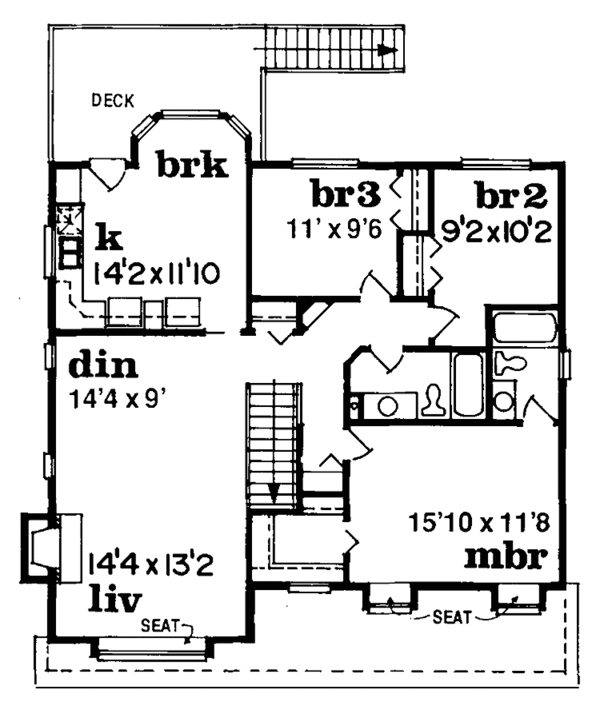 House Design - Country Floor Plan - Upper Floor Plan #47-788
