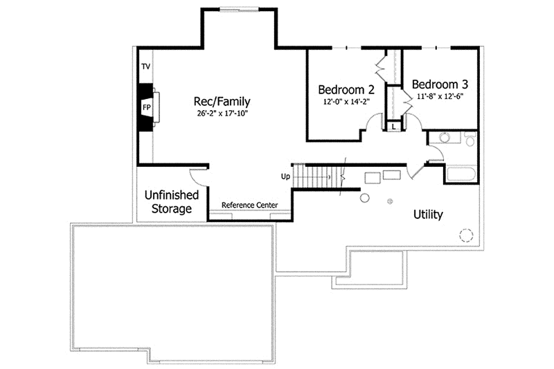 Home Plan - Floor Plan - Lower Floor for European House Plan #51-975 - 3 bed, 2.5 bath