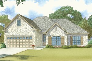 European Exterior - Front Elevation Plan #17-3409