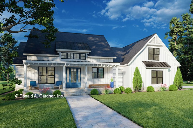 House Blueprint - Farmhouse Exterior - Front Elevation Plan #929-1171