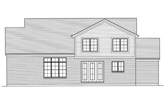 Exterior - Rear Elevation for Country House Plan #46-880 - 4 bed, 2.5 bath