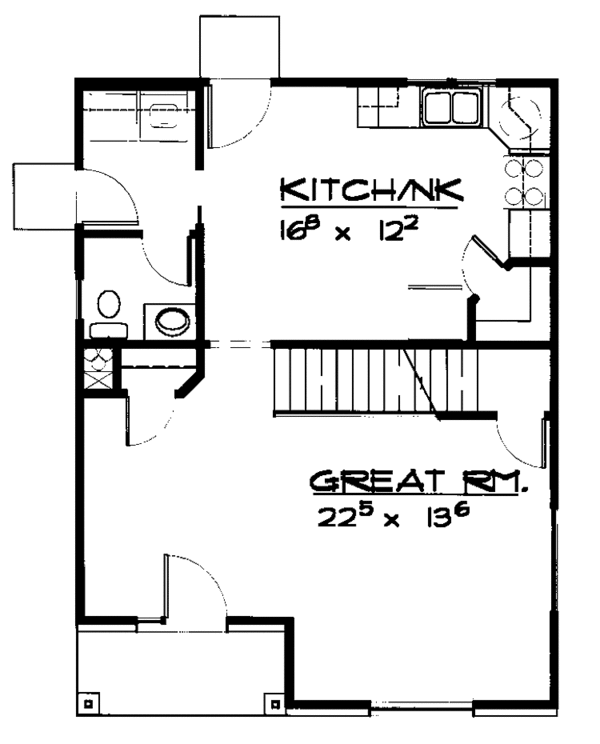 House Design - Cottage Floor Plan - Main Floor Plan #308-246
