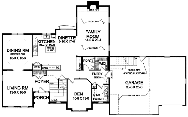 Architectural House Design - Classical Floor Plan - Main Floor Plan #328-333