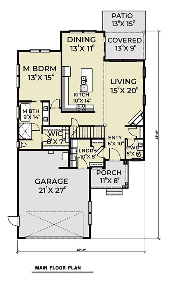 House Design - Contemporary Floor Plan - Main Floor Plan #1070-30