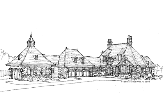 Exterior - Front Elevation 3 for Country House Plan #928-166 - 3 bed, 4 bath