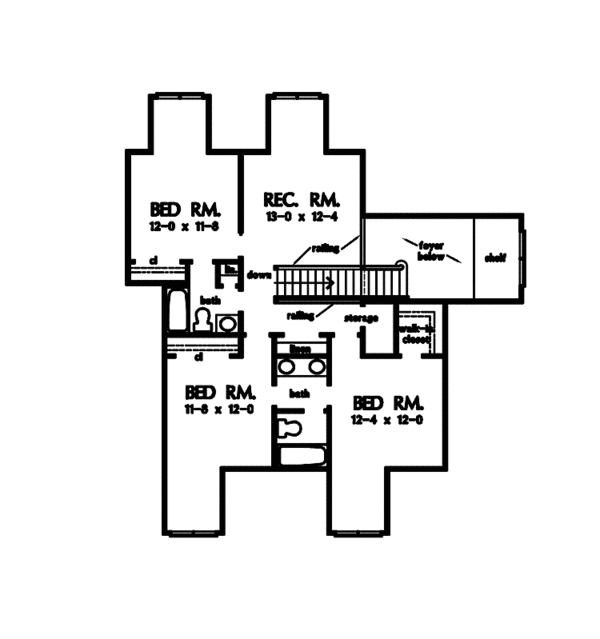 Architectural House Design - Craftsman Floor Plan - Upper Floor Plan #929-871