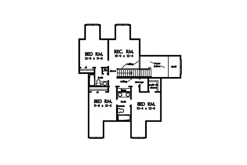 Home Plan - Floor Plan - Upper Floor for Craftsman House Plan #929-871 - 5 bed, 4 bath