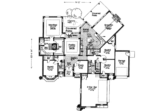 Floor Plan - Main Floor for European House Plan #310-273 - 4 bed, 3 bath