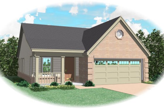 Exterior - Front Elevation for Traditional House Plan #81-13634 - 3 bed, 2 bath