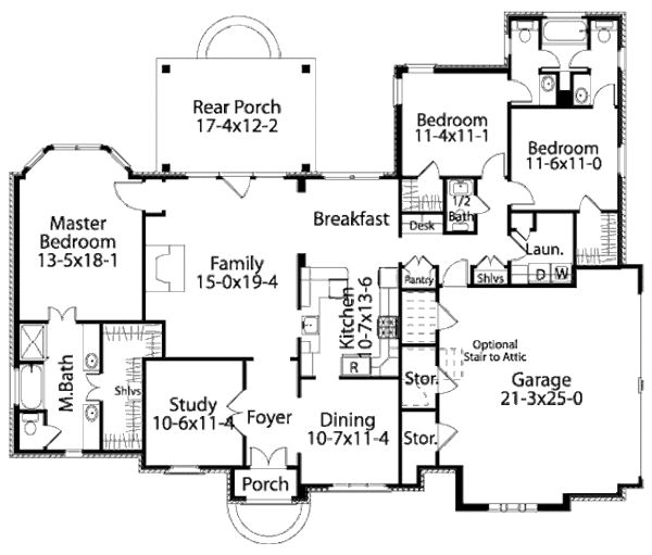 Dream House Plan - European Floor Plan - Main Floor Plan #406-9610
