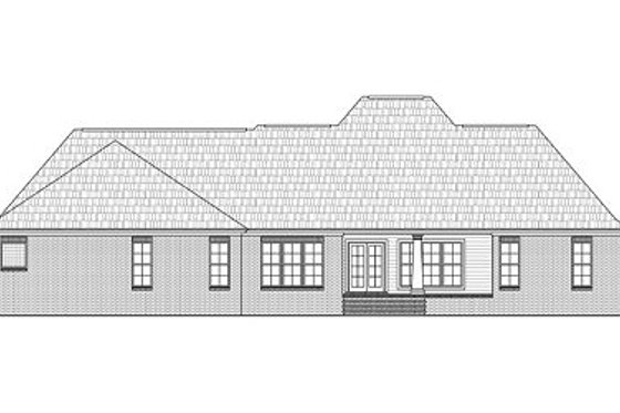 Exterior - Rear Elevation for Southern House Plan #21-216 - 4 bed, 3.5 bath
