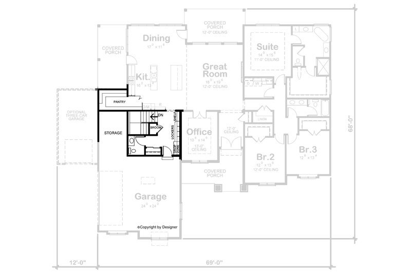 Home Plan - Floor Plan - Other Floor for Craftsman House Plan #20-2494 - 3 bed, 2.5 bath