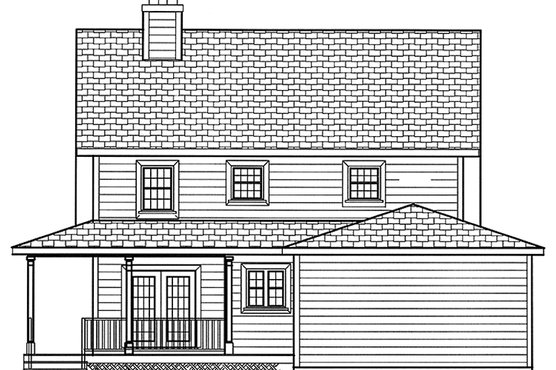 Dream House Plan - Exterior - Rear Elevation for Country House Plan #3-286 - 4 bed, 2.5 bath