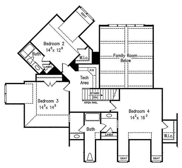 Dream House Plan - Country Floor Plan - Upper Floor Plan #927-329