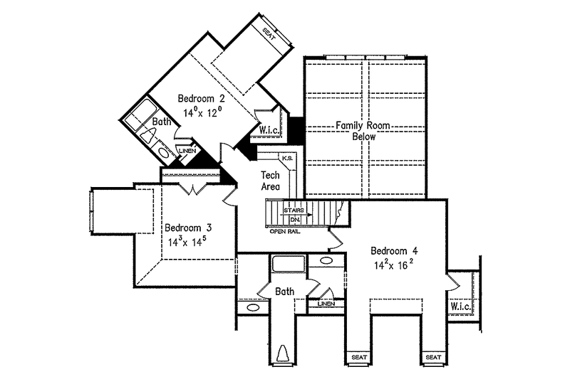 Home Plan - Floor Plan - Upper Floor for Country House Plan #927-329 - 4 bed, 3.5 bath
