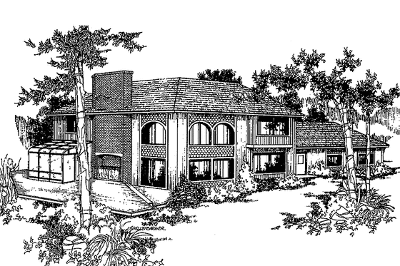 Exterior - Front Elevation 3 for Contemporary House Plan #60-787 - 3 bed, 2.5 bath