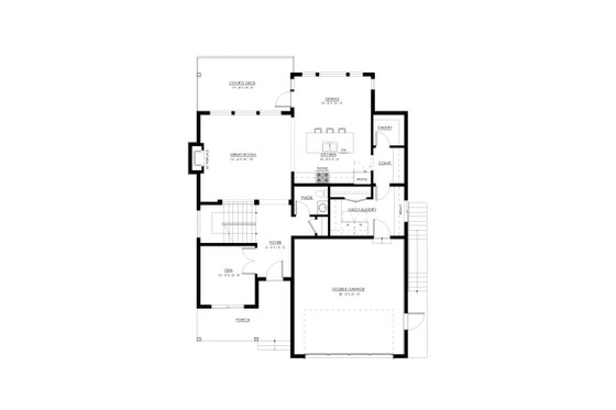 Floor Plan - Main Floor for Farmhouse House Plan #1114-14 - 4 bed, 2.5 bath