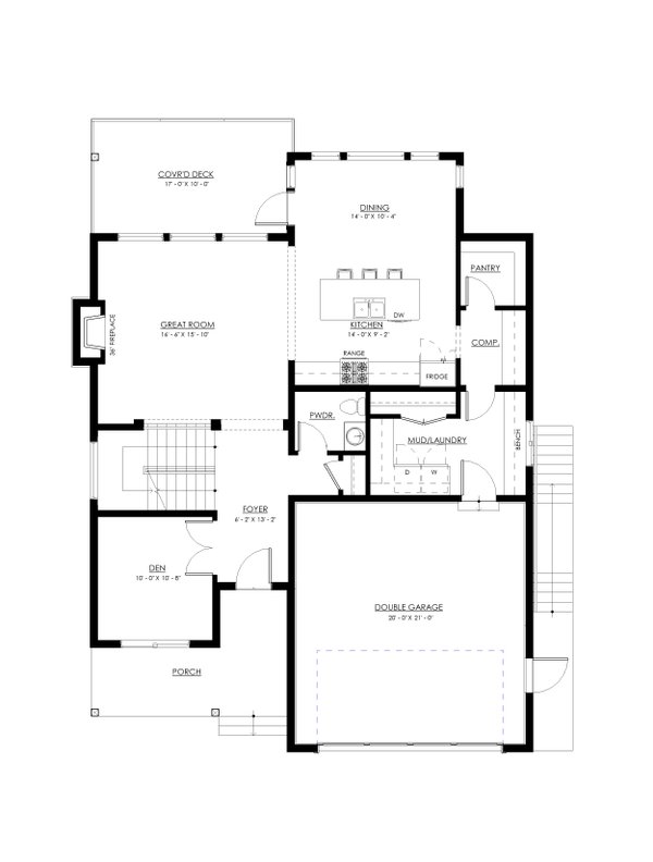 Farmhouse Floor Plan - Main Floor Plan #1114-14
