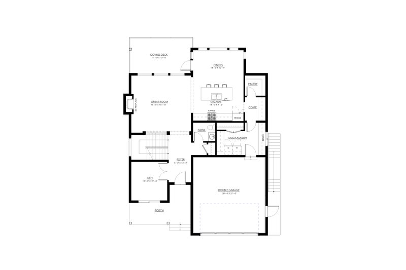 Dream House Plan - Floor Plan - Main Floor for Farmhouse House Plan #1114-14 - 4 bed, 2.5 bath