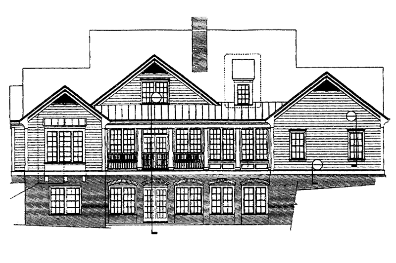 Home Plan - Exterior - Rear Elevation for Country House Plan #429-199 - 3 bed, 2.5 bath