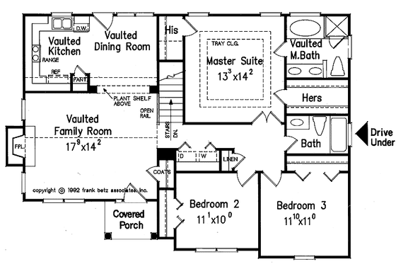 Floor Plan - Main Floor for Ranch House Plan #927-443 - 3 bed, 2 bath