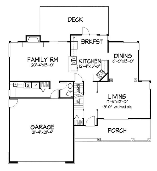 Architectural House Design - Country Floor Plan - Main Floor Plan #320-748