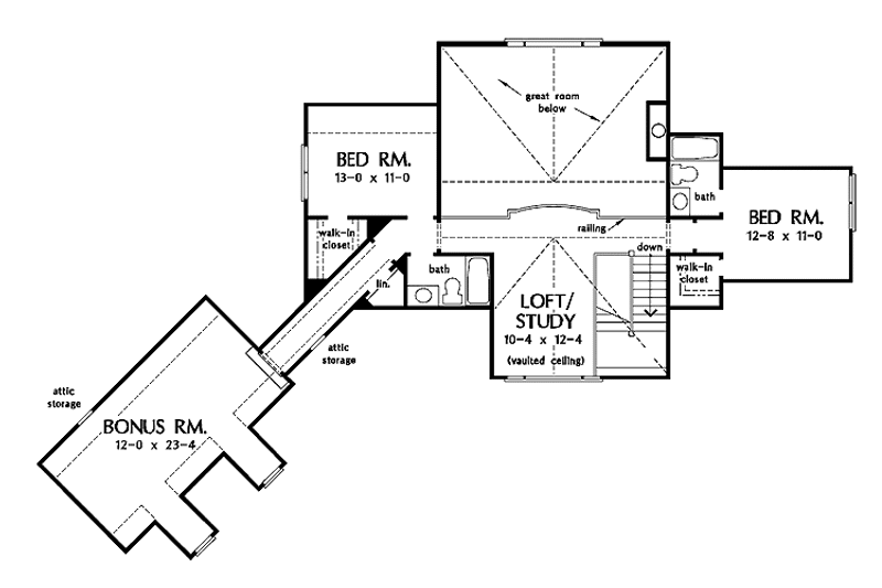 Home Plan - Floor Plan - Upper Floor for Craftsman House Plan #929-497 - 4 bed, 4 bath