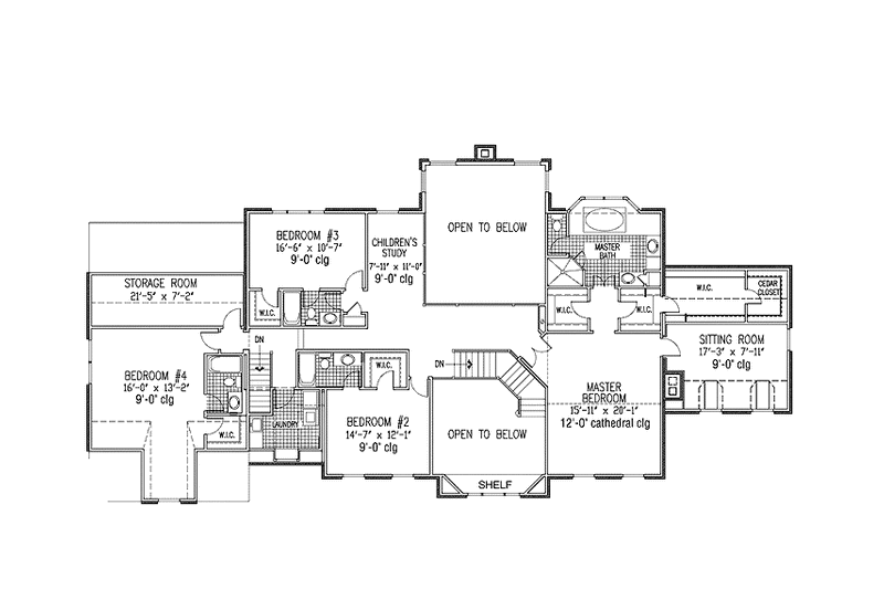 Dream House Plan - Floor Plan - Upper Floor for Colonial House Plan #953-125 - 4 bed, 4.5 bath