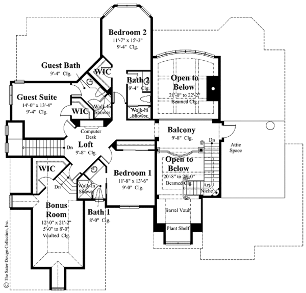House Plan Design - Mediterranean Floor Plan - Upper Floor Plan #930-267